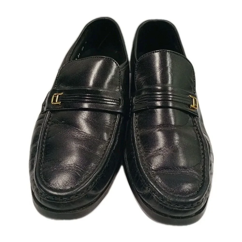 Florsheim Comfortech Dress Shoes Mens 8.5 D Black Loafer Leather Moc Toe Casual